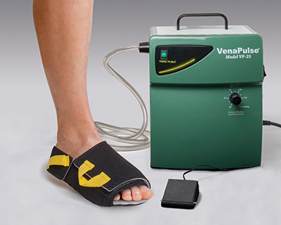 VenaPulse Device with patented rapid inflator foot cuff